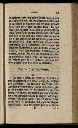 § 33. Von den Regierungsformen.