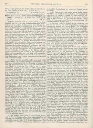 367-369 [Rezension] Müller, Karl, Kirche, Gemeinde und Obrigkeit nach Luther