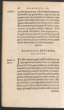 Dominica Secunda Adventus.