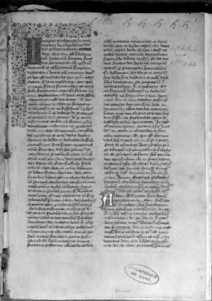 Commentarius in Decretum Gratiani / Martini Poloni Margarita decreti. Chronica — Initial I mit vegetabiler Bordüre, Folio fol. 1 r