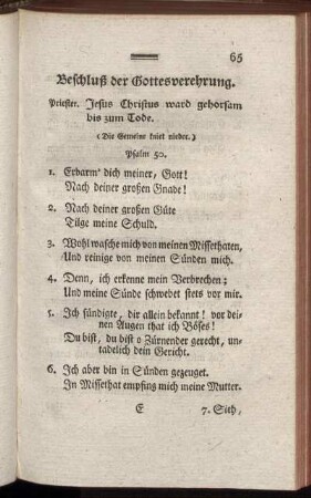 Beschluß der Gottesverehrung.