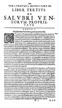 Liber tertius. De Salubri ventorum proprietate.