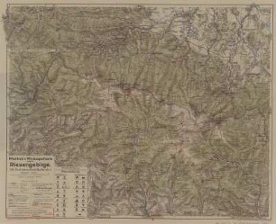 Wintersportkarte vom Riesengebirge, 1:50 000, 1930 : Meinhold's Wintersportkarte vom Riesengebirge (für Schneeschuhläufer etc.) : mit Höhenkurven und Stangenmarkierung ; Vereinskarte der R. G. V. Landesgruppe Sachsen / Entwurf u. Zeichnung v. P. Winkler. - 1:50 000. - Dresden : Meinhold , [ca. 1930]. - 1 Kt. : mehrfarb. ; 70 x 57 cm, gef.