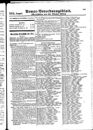 734. Ausgabe. Freitag, 15. Oktober 1915