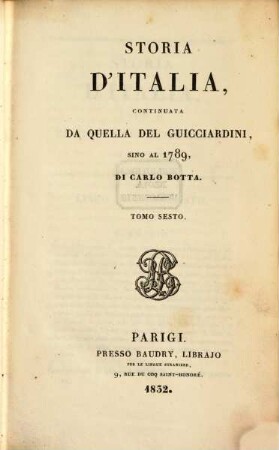 Storia d'Italia, continuata da quella del Guicciardini, sino al 1789. 6