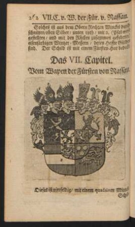 Das VII. Capitel. Vom Wapen der Fürsten von Nassau