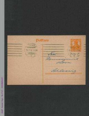 Postkarte von Helene Lange an Mimi Horn, hs.