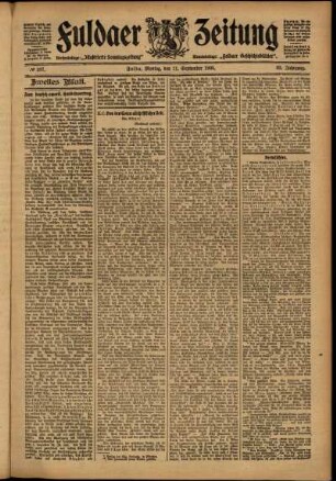 Zweite Ausgabe vom Montag, den 11. September 1905.