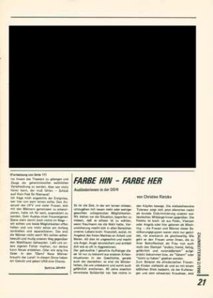 Farbe hin - Farbe her. : Ausländerinnen in der DDR
