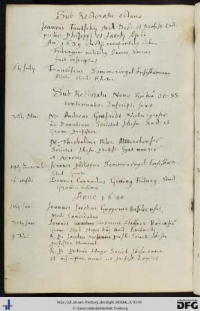 [fol. 181] Rektorat Johannes Fautsch 1639