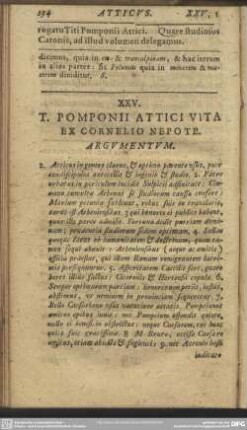 XXV. T. Pomponii Attici Vita Ex Cornelio Nepote