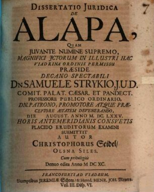 Diss. iur. de alapa