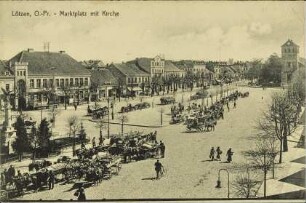 Lötzen, O.-Pr. - Marktplatz mit Kirche