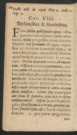 Cap. VIII. De fontibus & fluminibus.