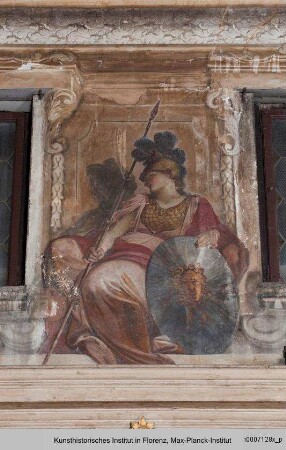 Musen und allegorische Figuren : Minerva