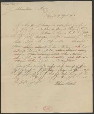 Brief an B. Schott's Söhne : 09.04.1828