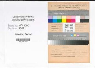 Entnazifizierung Walter Wienke, geb. 08.03.1912 (Friseur)