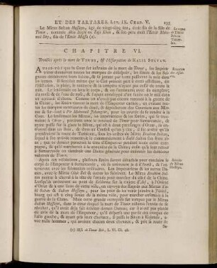 Chapitre VI. Troubles après la mort de Timur, & l´Usurpation de Kalil Sultan.
