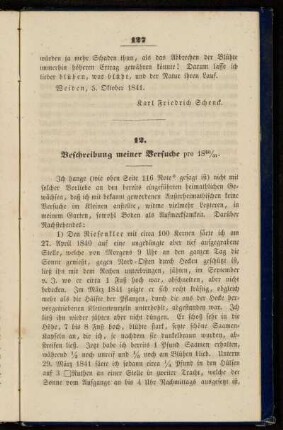 12. Beschreibung meiner Versuche pro 1840/41