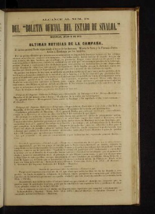 Alcance al Num.78 del Boletin Oficial del Estado de Sinaloa.