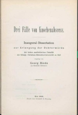 Drei Fälle von Knochenabscess
