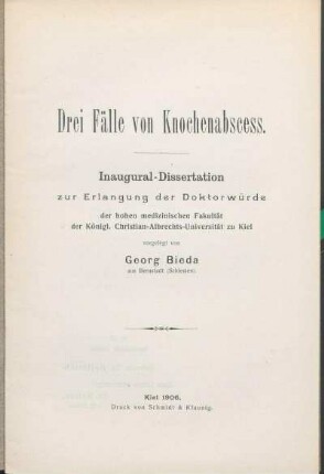 Drei Fälle von Knochenabscess