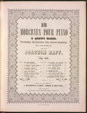 12 Morceaux : pour pianoforte à 4 ms. ; suite de morceaux pour petites mains ; op. 82. 10. Autrefois : Air varié. - Pl.-Nr. 3899. - 19 S.