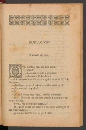 Capítulo XXIV - El secreto de Colás
