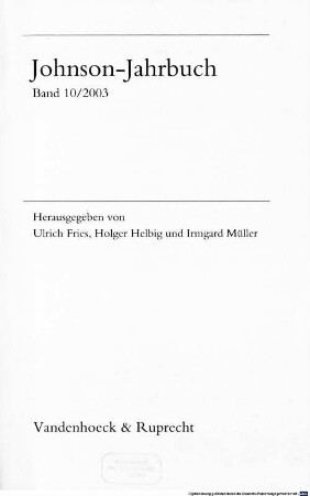 Johnson-Jahrbuch. 10. 2003
