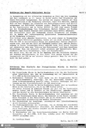 Dok. II/3. Erklärung der Umwelt-Bibliothek Berlin