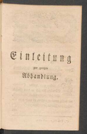 Einleitung zur ganzen Abhandlung