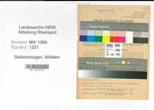 Entnazifizierung Wilhelm Siebenmorgen , geb. 23.08.1899 (Polizist)
