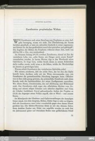 Fünftes Kapitel Zarathustras prophetisches Wirken