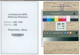 Entnazifizierung Alfons Ritzenhofen , geb. 25.08.1904 (Metzger)