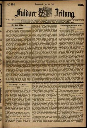 Ausgabe vom Samstag, den 19. Juli 1884.