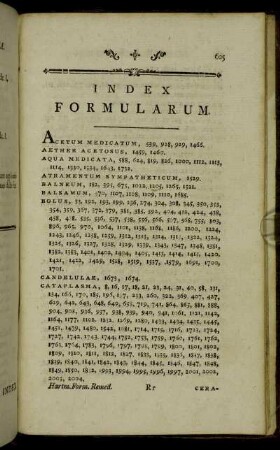 Index Formularum.