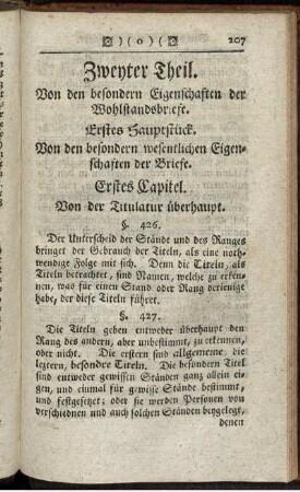 Erstes Hauptstück. Von den besondern wesentlichen Eigenschaften der Briefe