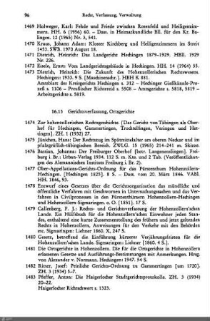 16.13 Gerichtsverfassung, Ortsgerichte