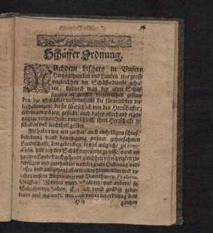 Schäffer Ordnung.