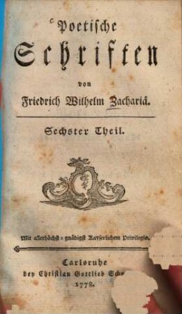 Poetische Schriften, 6