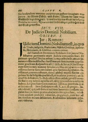 Sect. VIII. De Iudicio Dominii Nobilium