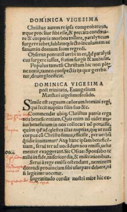 Dominica Vigesima post trinitatis ...