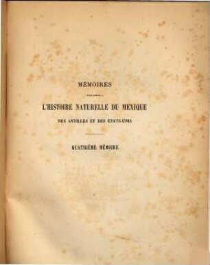 Mémoires pour servir à l'histoire naturelle du Mexique, des Antilles et des États-Unis, 4. Synopsis des mantides Américains