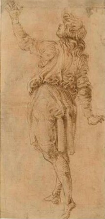 Rückenfigur eines stehenden Jünglings mit erhobenem linken Arm (recto)