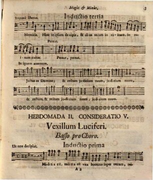 THEATRUM SOLITUDINIS ASCETICAE, SIVE DOCTRINAE MORALES PER CONSIDERATIONES MELODICAS Ad Normam sacrorum Exercitiorum S. P. IGNATII Compositae, & in Alma Sodalitate B. V. MARIAE ab Angelo salutatae Monachij Per Verni Jejunij Dies Dominicas Horis pomeridianis in Theatro exhibitae Nunc ad plurium utilitatem in Lucem datae. à P. FRANCISCO LANG Soc. JESU ejusdem Sodalitatis pro tempore PRAESIDE, Et in Modulos reductae ab artis Musicae Magistris, quorum Nomina sequens folium ostendit. Cum facultate Superiorum. Venales prostant apud Joannem Hibler Bibliopolam Monachij, 6,2. Basso