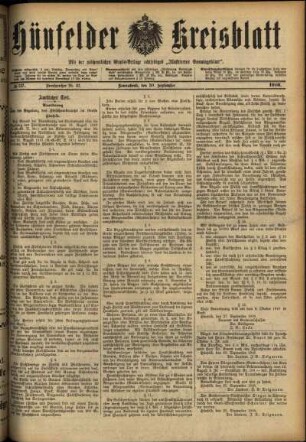 Ausgabe vom Samstag, den 30. September 1916.