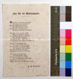 Liedtext von J. F. Castelli für ein Lied für die österreichische Nationalgarde