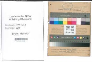 Entnazifizierung Heinrich Bruns , geb. 30.08.1889 (Lehrer)