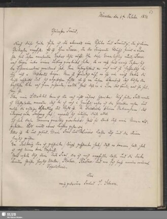 Bl. 63: SvC, Julius an Bunsen, München, 04.10.1834
