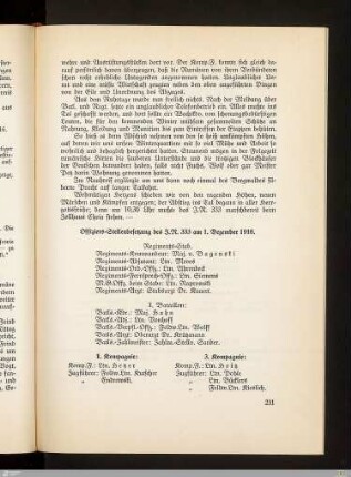 Offiziers-Stellenbesetzung des I.R. 333 am 1. Dezember 1916
